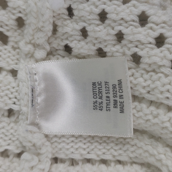 Francesca's Alya cream multi knit long sleeve cropped boxy sweater Size Small - Picture 7 of 8